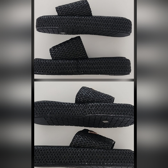 Prada Black Crochet Flatform Slides - Picture 13 of 16